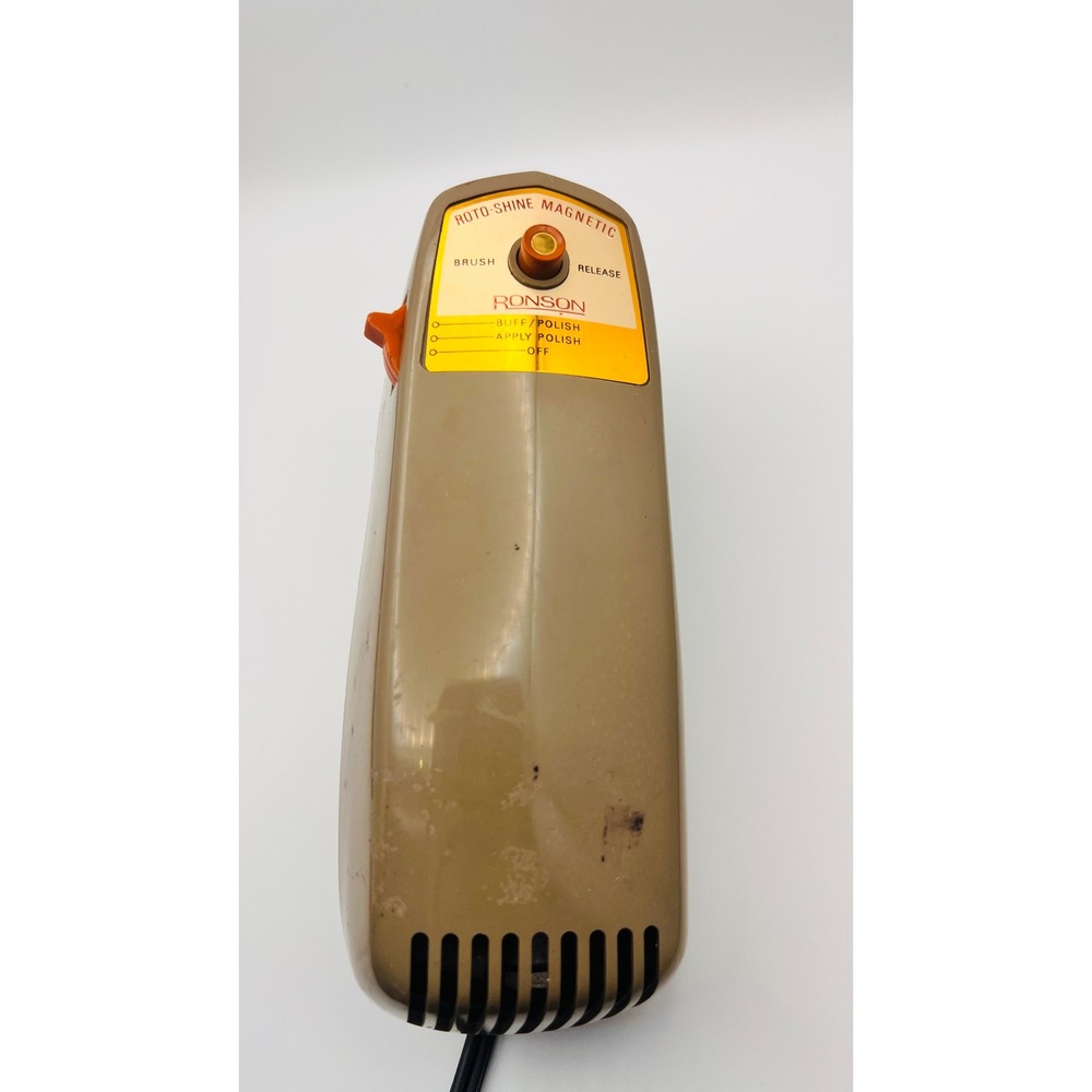 Vintage Ronson Roto-Shine Magnetic Electric Shoe Polisher Model SP-3 Tan Black